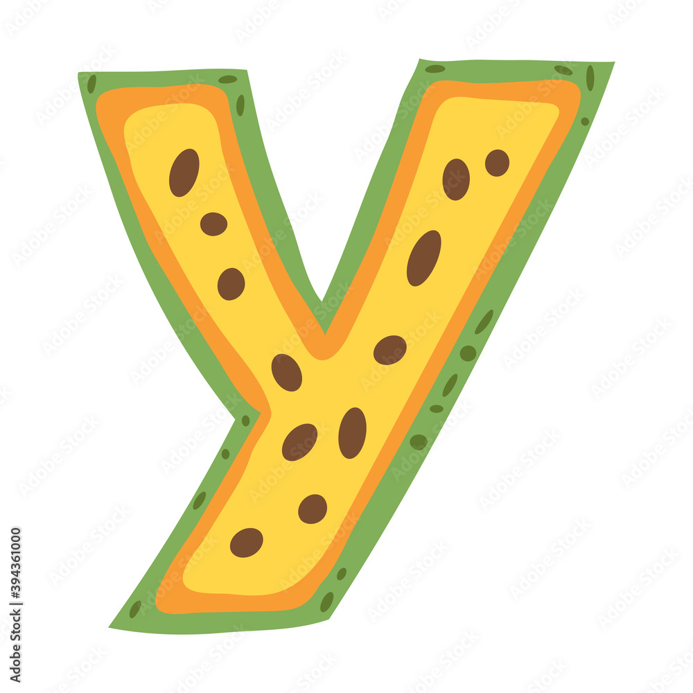 Papaya in a form of letter Y - fruit lettering design. Vector illustration. Papaya in a form of letter Y - fruit lettering design. Vector illustration.