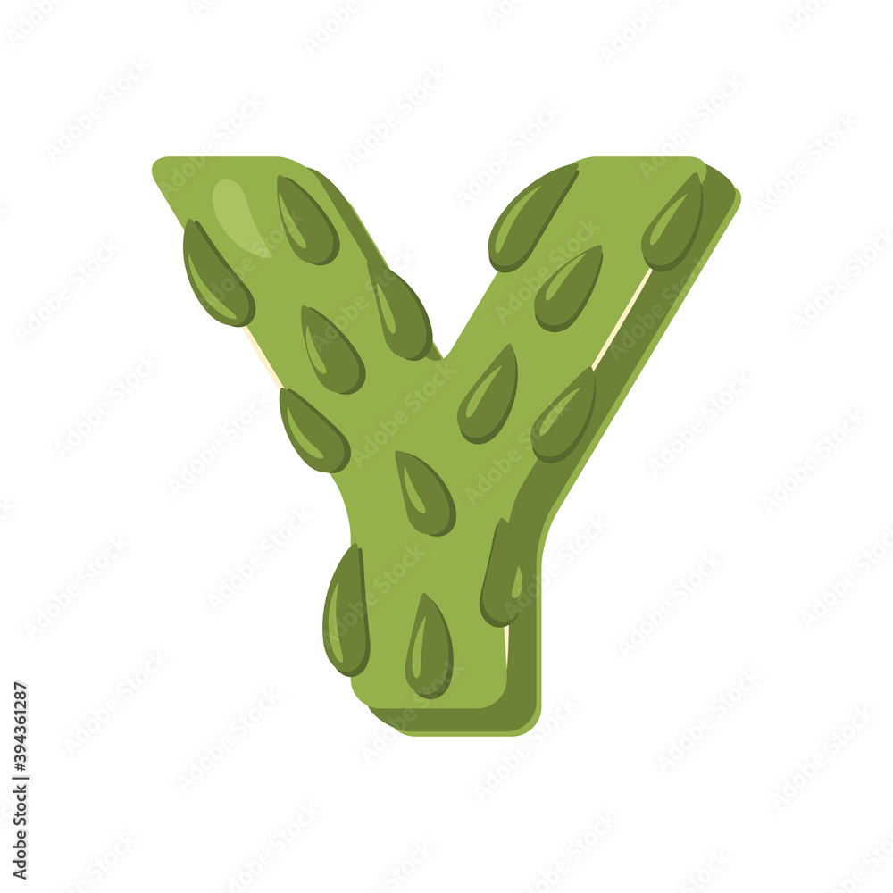 Asparagus in a form of letter Y - vegetable lettering design. Vector illustration. Asparagus in a form of letter Y - vegetable lettering design. Vector illustration.