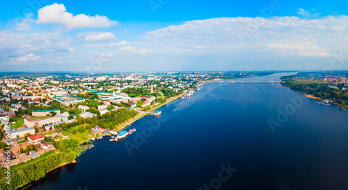 Fototapeta Naklejka Na Ścianę i Meble -  Kostroma city, Volga river aerial view
