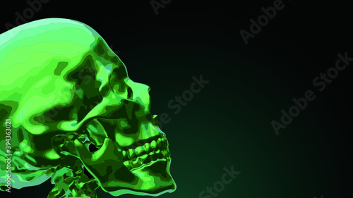 緑の骸骨の背景。