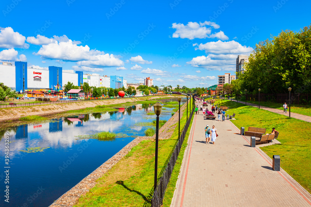 Uvod river embankment promenade in Ivanovo