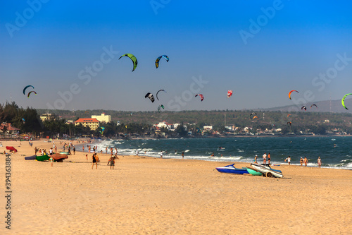 Kite surfing ,beach  Mui Ne , Vietnam, Asia