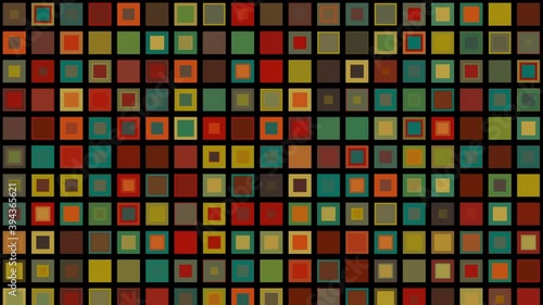 Colorful midcentury modern retro square background animation