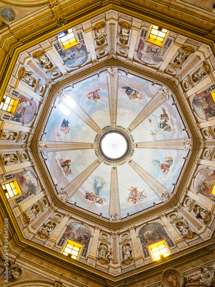 Obraz premium Interior of the great dome of the Basilica of Santa Margherita di Montefiascone (Italy)