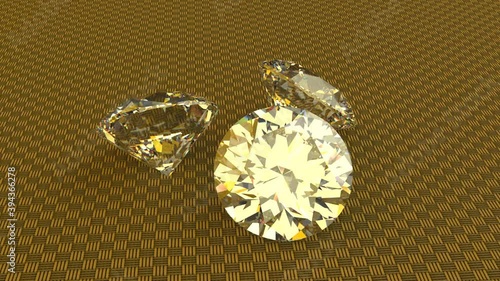 輝く宝石の3D動画。