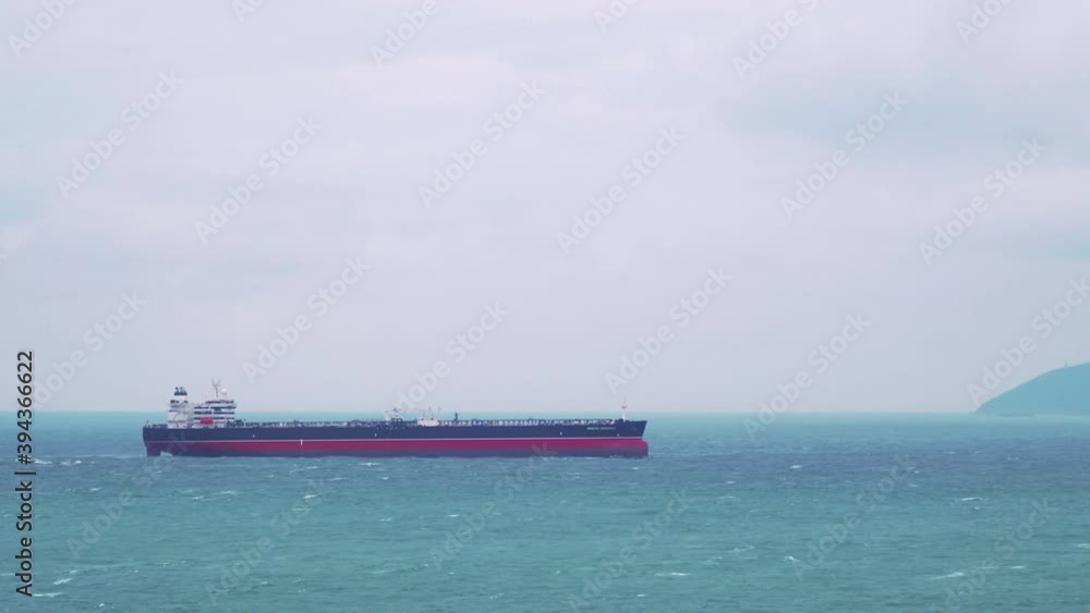 Large tanker ship during sea cruise in 4k slow motion 60fps Large tanker ship during sea cruise in 4k slow motion 60fps
