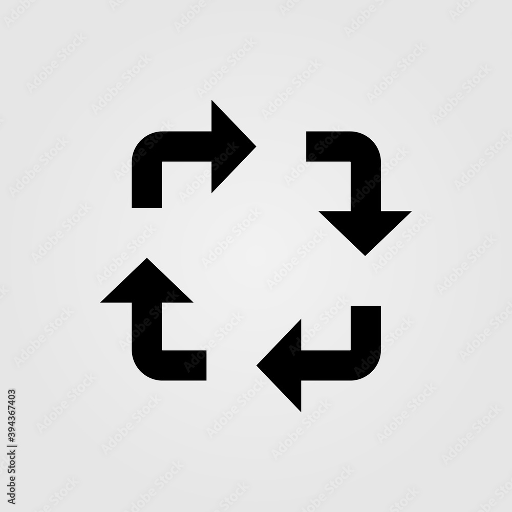 Cyclic square arrow icon. Loop or repetitive process symbol. Cyclic square arrow icon. Loop or repetitive process symbol.