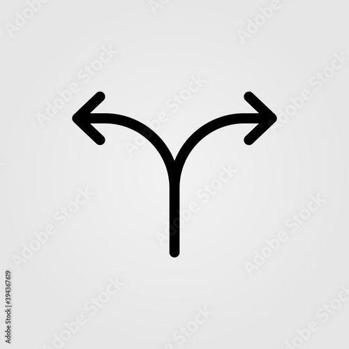 Two way arrows icon for road and navigation concept.