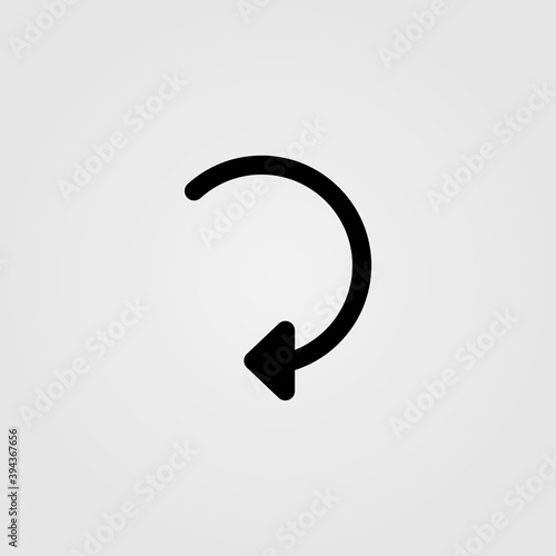 Half circle arrow icon in line design style. Vector illustration.