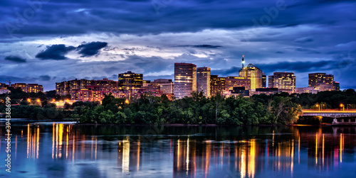 Rossyln, Arlington, Virginia, USA downtown city skyline at dusk on the Potomac River. photo