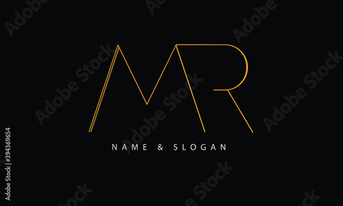 MR, RM, M, R abstract letters logo monogram