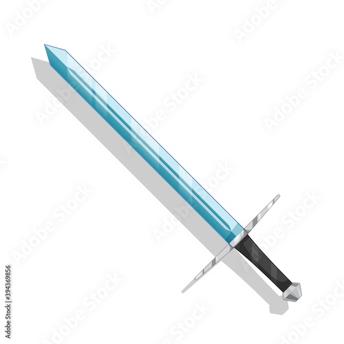 Fantasy Cartoon game sword isolated. Vector illustration.	