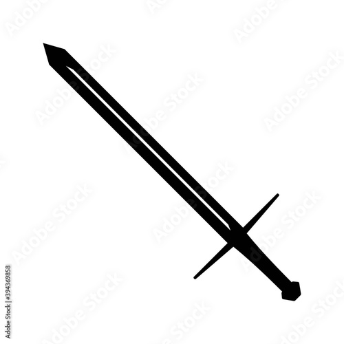 Fantasy Cartoon game sword isolated. Vector illustration.	
