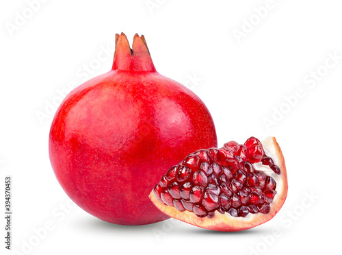 Pomegranate isolated on white background. full depth of field