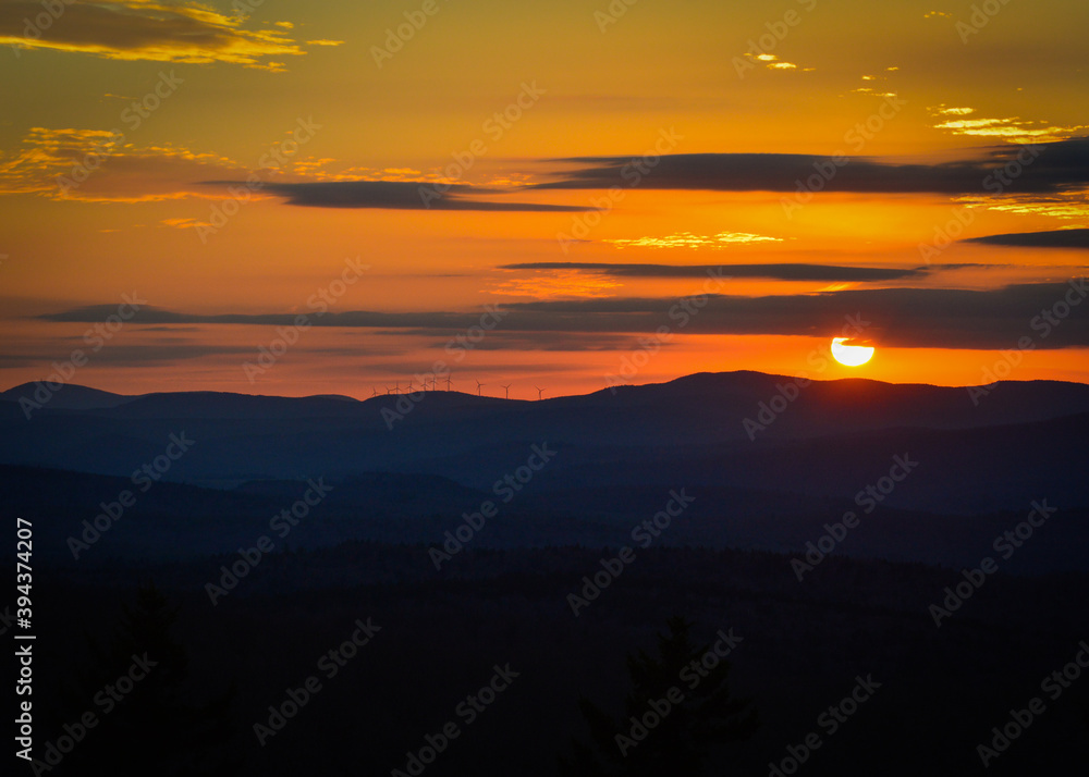 Orange sunset over wind turbine mountains
Mount Olga Wilmington Vermont Nov. 2020