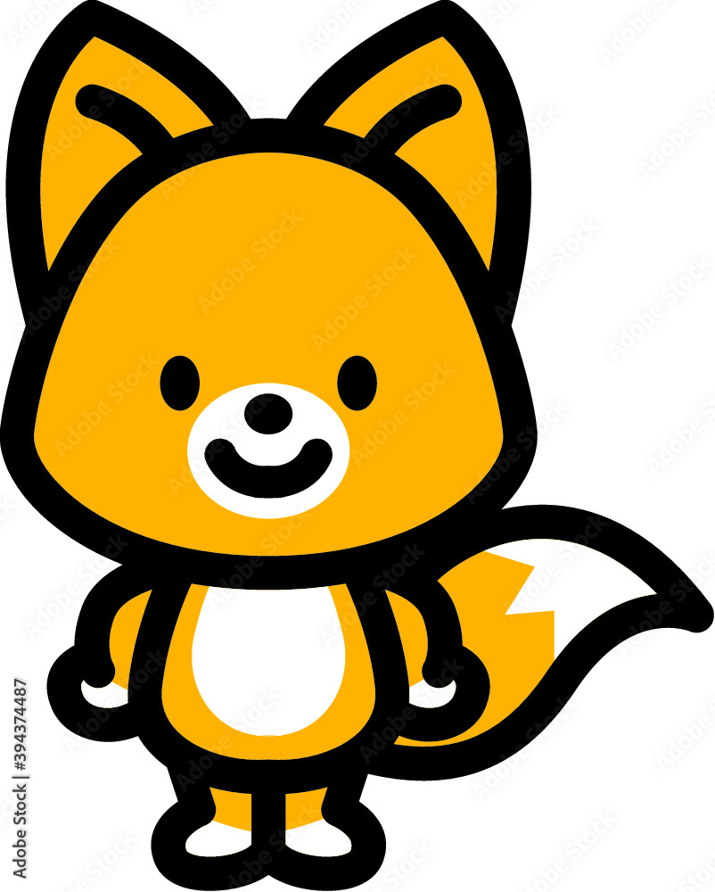 かわいいキツネのキャラクター かわいいキツネのキャラクター