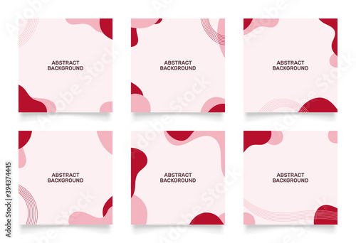 abstract background design for social media insta story feed post. red white pink scribble shape hand drawn object. copy space for text. instagram square flyer banner