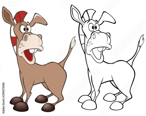 A little burro. Cartoon 