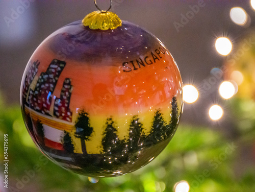 Photography christmas ball on a christmas tree from singapore
