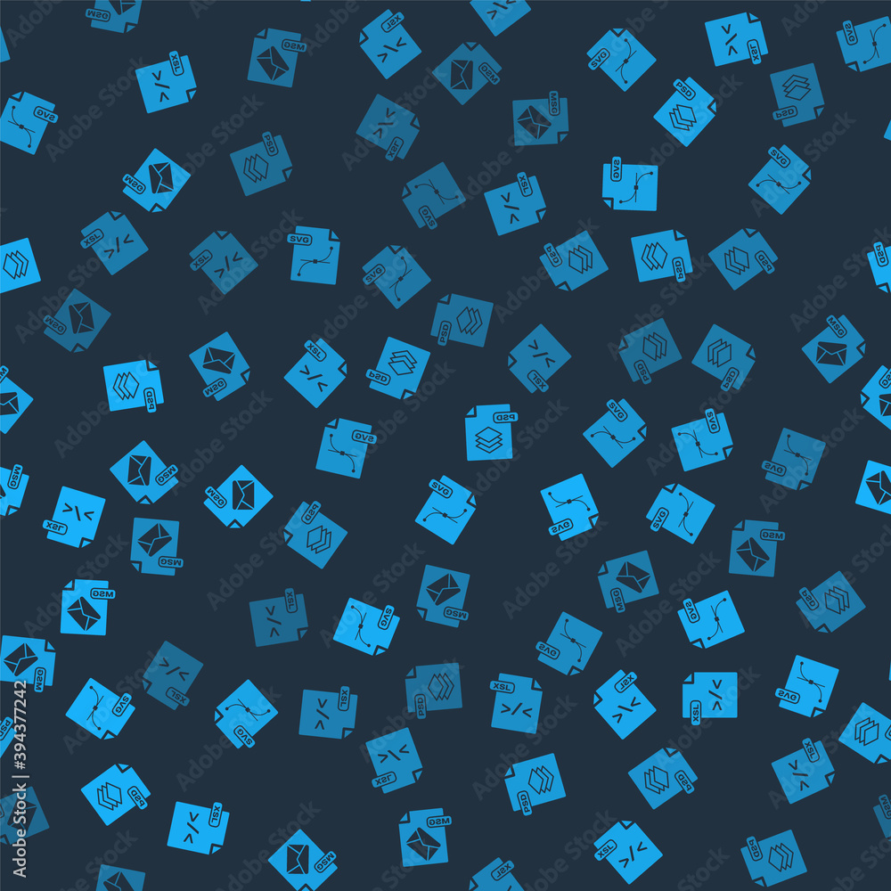 Set XSL file document, SVG, PSD and MSG on seamless pattern. Vector. Set XSL file document, SVG, PSD and MSG on seamless pattern. Vector.