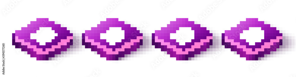 Fototapeta premium Set Isometric ZIP file document, MOV, AI and TXT icon. Vector.