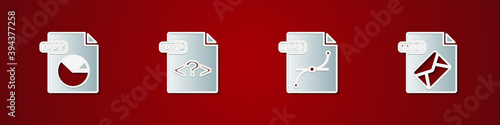 Set PPT file document, PHP, SVG and MSG icon. Vector.