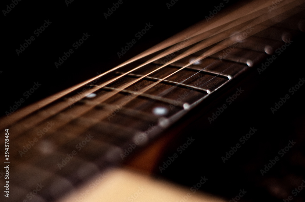 Fototapeta premium acoustic guitar close up