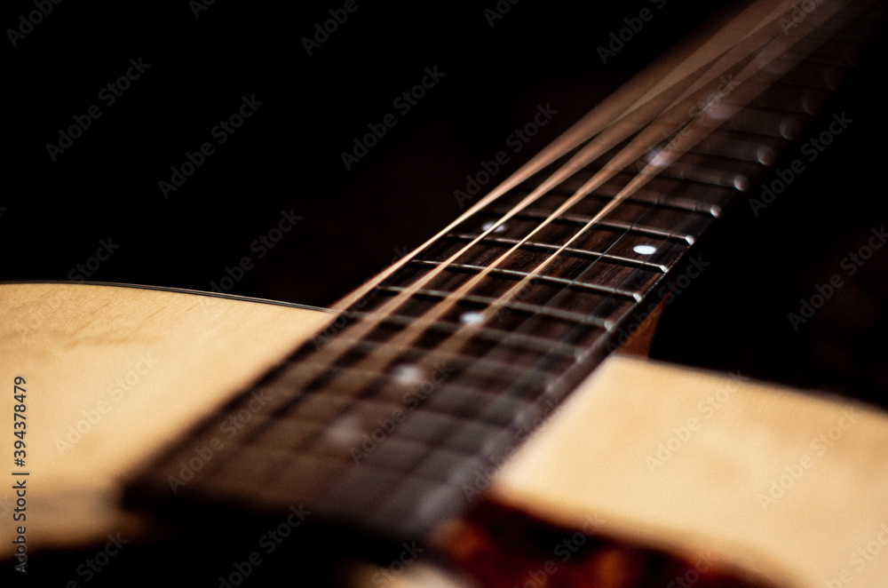 Fototapeta premium acoustic guitar close up