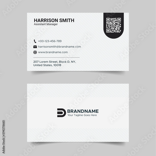 Black and White Business Card Design, Law Firm Legal Style Visiting Card Template