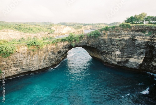 Travels in Indonesia. Bali, Nusa Penida. Waterfalls, sunsets and sunrises, palms and ocean