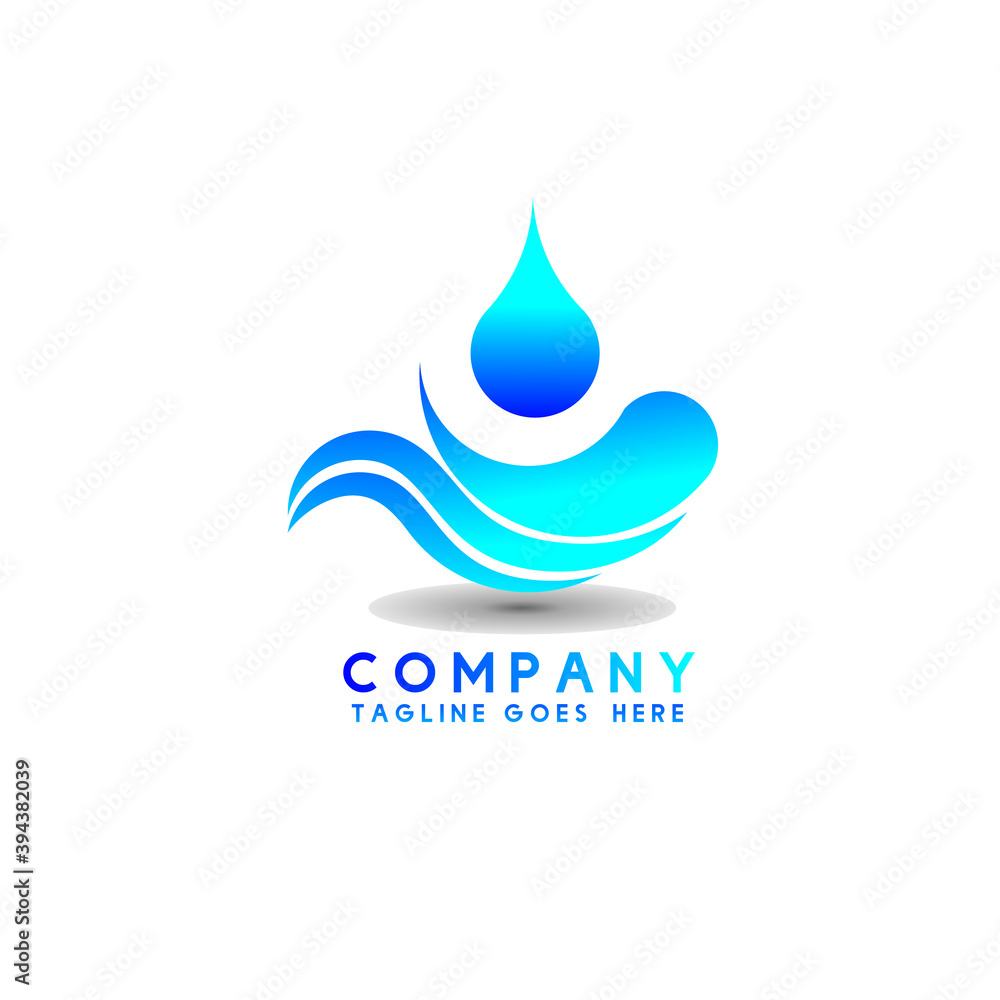blue gradient water logo with modern style blue gradient water logo with modern style