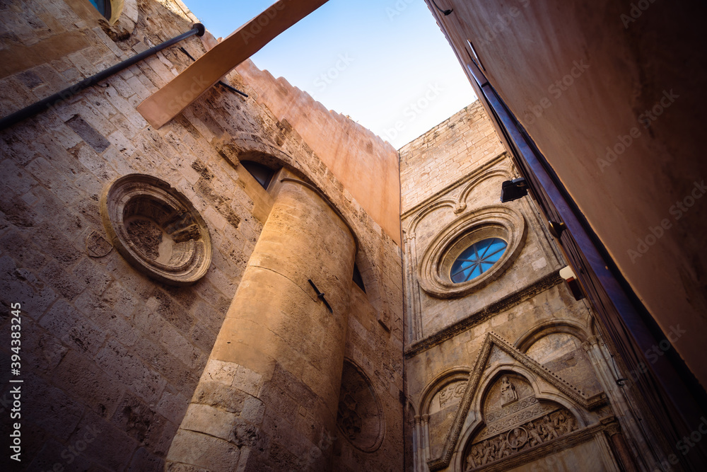Architectural Detail of the Backside of Cagliari Santa Maria Assunta Cathedral
