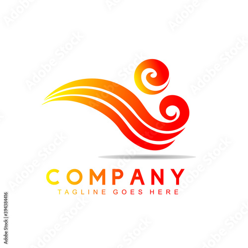 red gradient fire logo with modern style