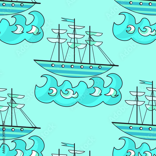 set of ships and sea