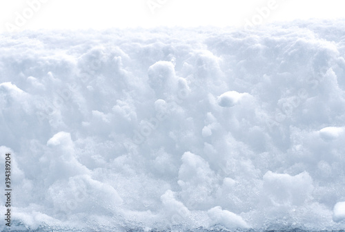 Isolated Snowdrift with selective focus on white background