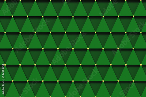 クリスマスツリーパターンの背景の3Dイラスト
