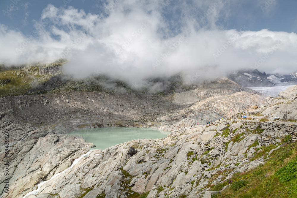 Glacier du Rhône en été en Suisse Glacier du Rhône en été en Suisse