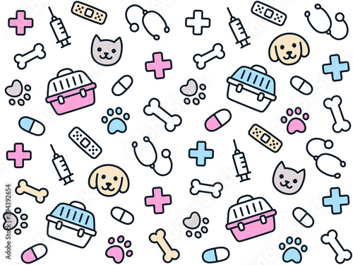 Cute vet seamless pattern