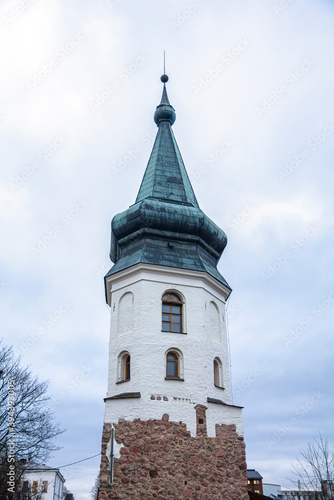 View of The City Hall Tower (Rathaus Tower), Vyborg, Russia View of The City Hall Tower (Rathaus Tower), Vyborg, Russia
