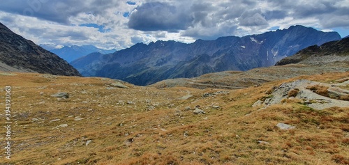 Path on a mountain in the intalien alps, trentino, high altitude