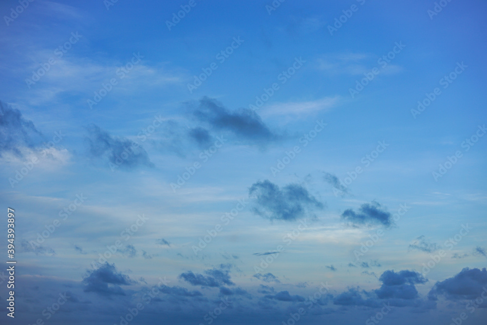 The emptiness and freedom of the blue sky and clouds with copy space for banner or wallpaper background The emptiness and freedom of the blue sky and clouds with copy space for banner or wallpaper background