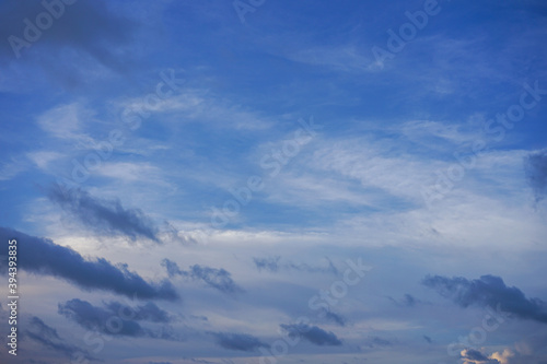 The emptiness and freedom of the blue sky and clouds with copy space for banner or wallpaper background