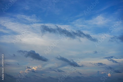 The emptiness and freedom of the blue sky and clouds with copy space for banner or wallpaper background © Fai