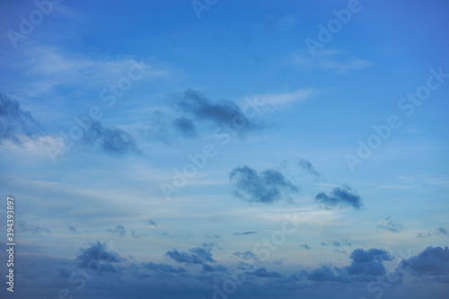 The emptiness and freedom of the blue sky and clouds with copy space for banner or wallpaper background