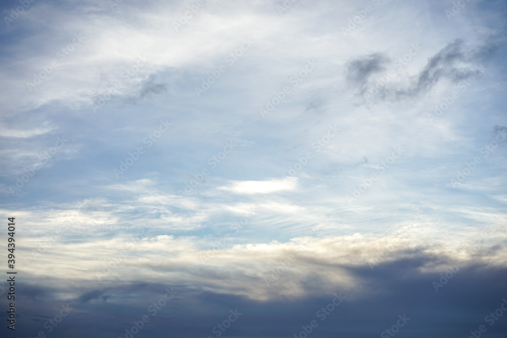 Soft clouds and blue sky with copy space for banner or wallpaper background