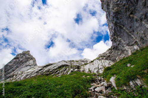 mountain landscape with blue sky (austrian alps - lünersee/schweizer Tor)