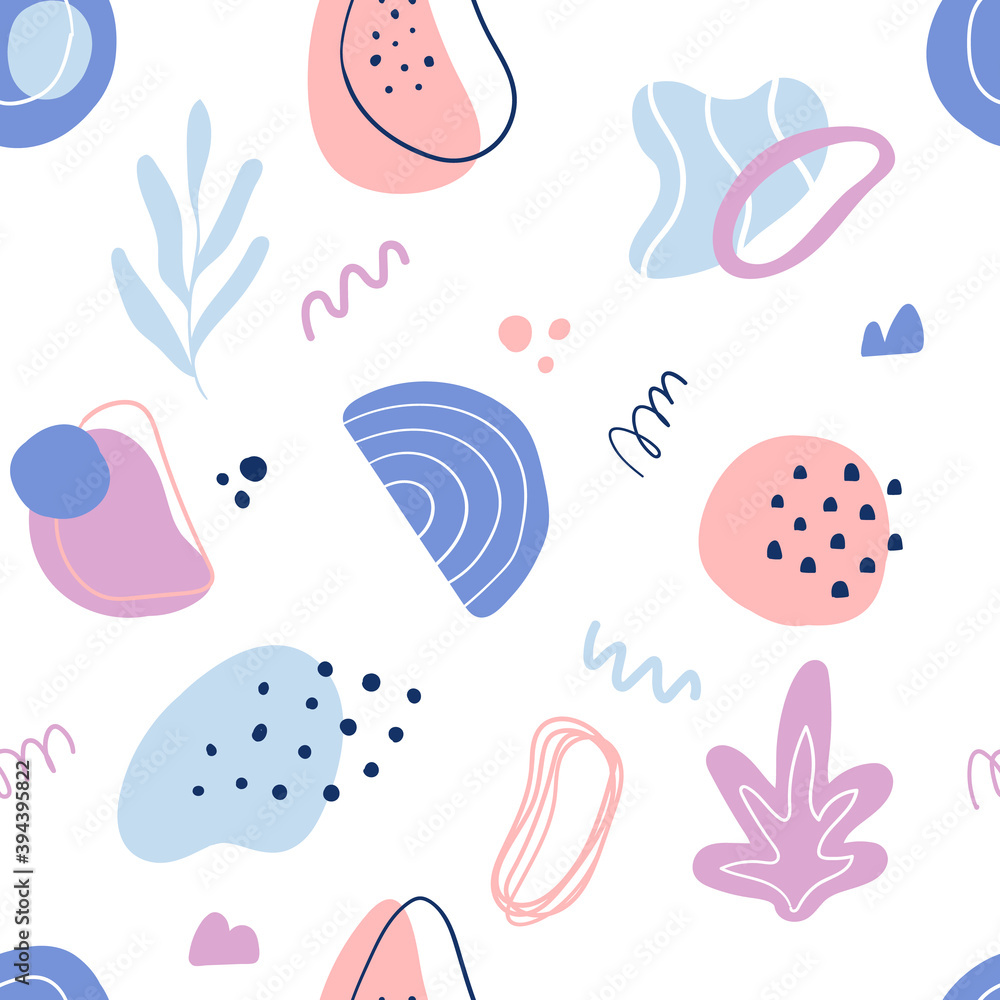 Abstract seamless pattern with hand drawn botanical elements. Abstract seamless pattern with hand drawn botanical elements.