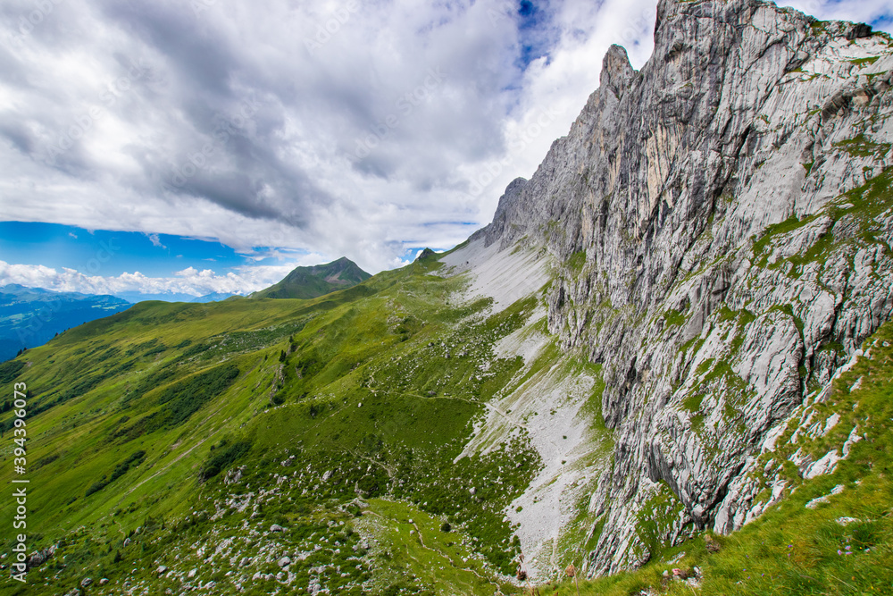 mountain landscape with sky (austrian alps - lünersee/schweizer Tor)