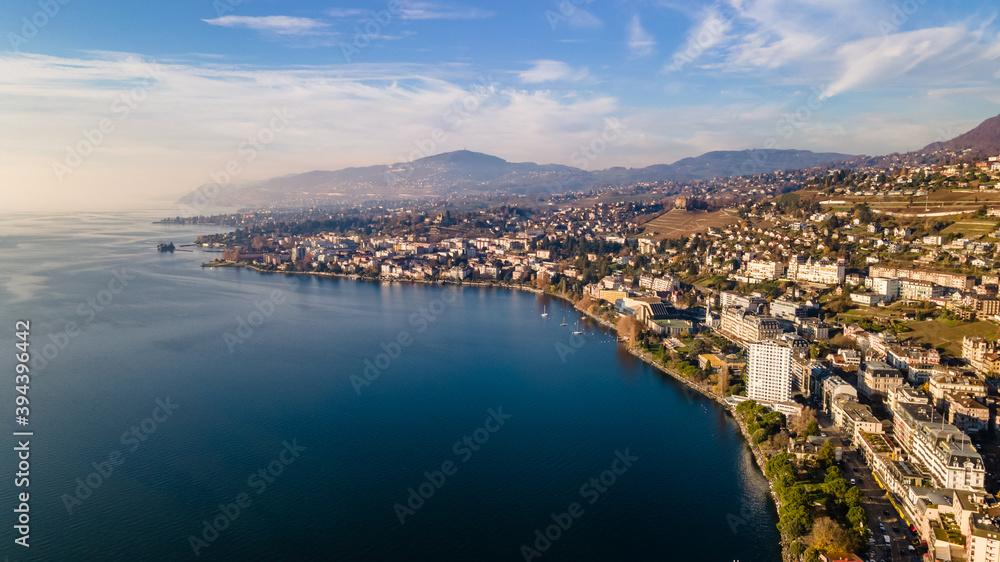 Aerial View from Montreux, Switzerland. 