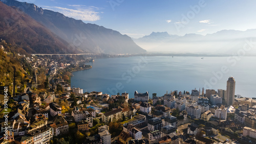 Aerial View from Montreux, Switzerland. 